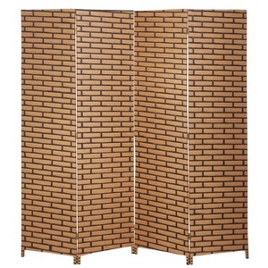 BestMassage Room Divider Wood Screen 4/6 Panels Room Portable Privacy Screen Divider - 1 of 4