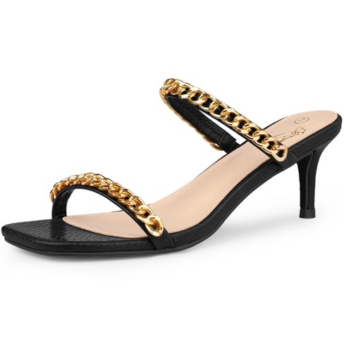 Square toe slide online heels