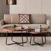 Round Nesting Coffee Table Set of 2, Mid Century Modern Fluted Design Coffee Tables for Reception Area Bedroom Office - 4 of 4
