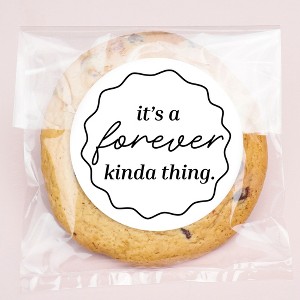 Big Dot of Happiness It's a Forever Kinda Thing Stickers and Clear Cookie Bags, Cellophane Treat Bags 4.25x7 IN for Candy or Baked Goods - 25 Count - 1 of 4