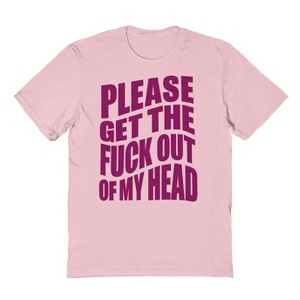Rerun Island Men Please Get The F Out Of My Head Short Sleeve Graphic Cotton T-Shirt - 1 of 4