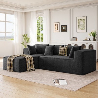 Modular Sectional Couches for Living Room, Cloud Sectional Couch with Deep Seat, L-Shape Sofa with Chaise, Upholstered for Bedroom, Chenille