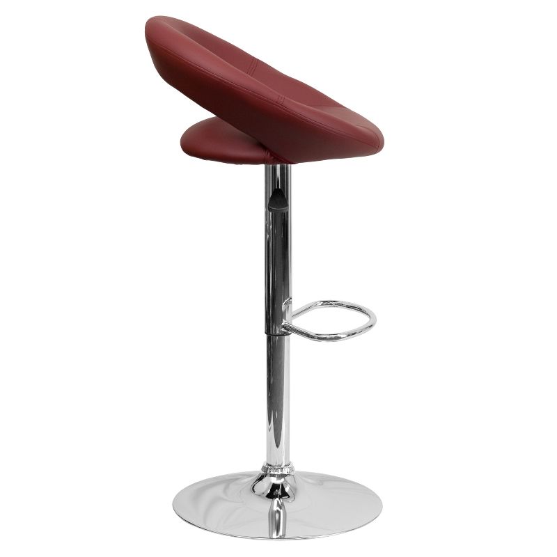 Flash Furniture Contemporary Vinyl Rounded Orbit-Style Back Adjustable Height Barstool with Chrome Base, 5 of 8