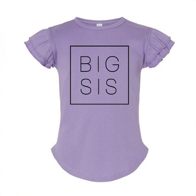 The Juniper Shop Big Sis Square Toddler Flutter Sleeve Tee