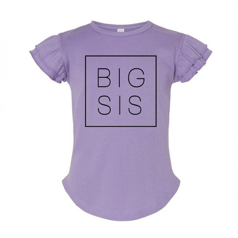 The Juniper Shop Big Sis Square Toddler Flutter Sleeve Tee - image 1 of 2