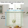 HLC.ME Isabella Floral Rod Pocket Lace Semi Sheer Voile Short Cafe Tiers for Small Windows - 2 of 4