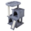 Mewoofun Pet Tower Double layer cat Tree with cat house and ladder light, Modern Cat Furniture, Gray, 19.70"*17.70"*34.00" - 4 of 4