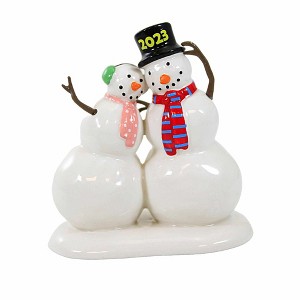 Department 56 Villages 3.25 In Lucky The Snowman, 2023 Dated 2023 Top Hat Earmuffs Village Accessories - 1 of 3