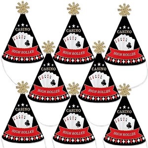 Big Dot of Happiness Las Vegas - Mini Cone Casino Party or Birthday Party Hats - Small Little Party Hats - Set of 8 - 1 of 4