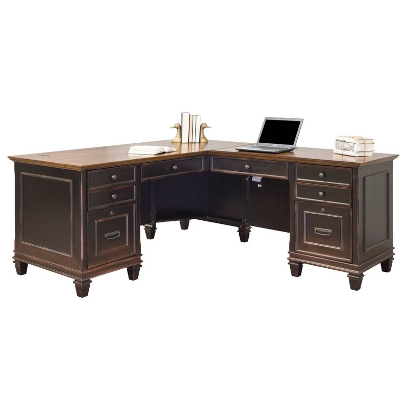 Hartford L Shaped Pedestal Desk - Martin Furniture, 3 of 10