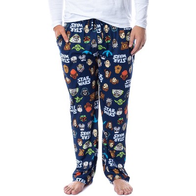 Star Wars Mens Toon Heads Yoda Luke Skywalker Sleep Pajama Pants