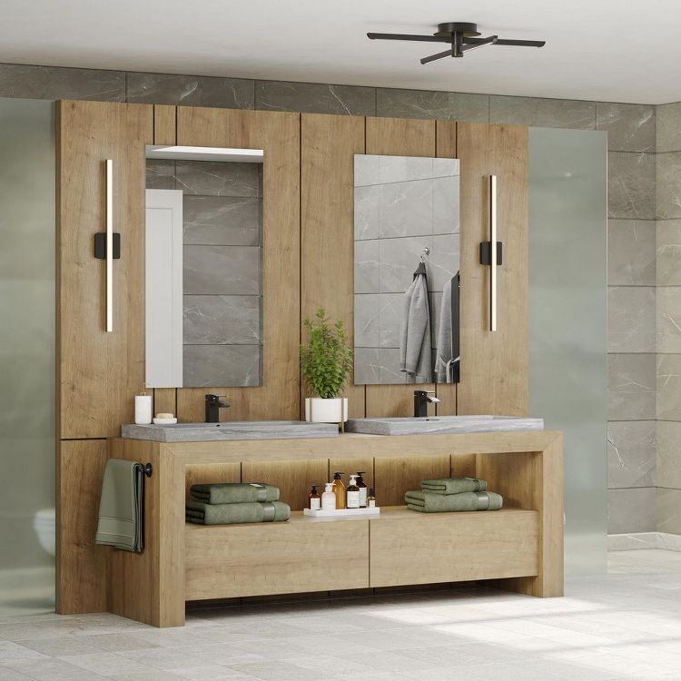 Progress Lighting Phase 4 1-Light LED Linear Vanity Light, Matte Black, Rectangular Acrylic Shade, 4 of 4