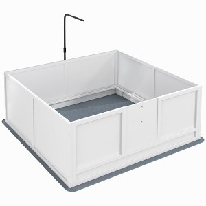PawHut Playpen for Dogs with Pad, Pig Rail, Adjustable Height Door for Small, Medium & Large Breed Dogs - 1 of 4