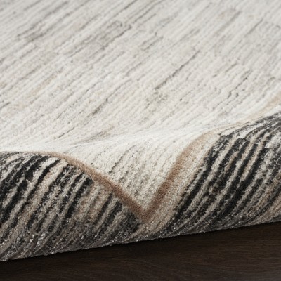 Modern Abstract Shimmer Grey Black Synthetic Rug - 7'10" x 9'10"