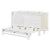 TIRAMISUBEST Full/Queen Size Murphy Bed Wall Bed with Hidden Storage & Modern Woven Design, Folding Murphy Cabinet Bed with Storage Cabinet - 4 of 4