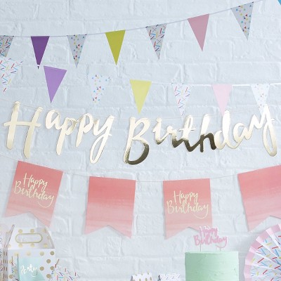 "Happy Birthday" Foiled Backdrop