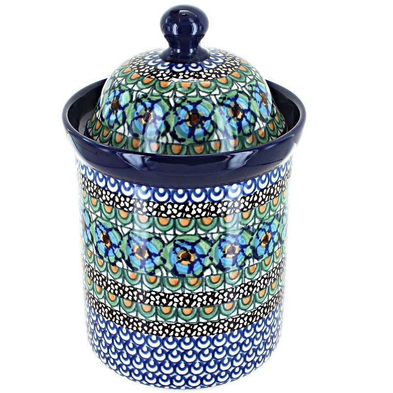 Blue Rose Polish Pottery 491 Ceramika Small Canister, 1 of 2