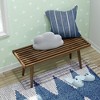 Max & Lily Entryway Bench, Wooden End of Bed Bench for Bedroom, Hallway, Porch, 41.25” - 2 of 4