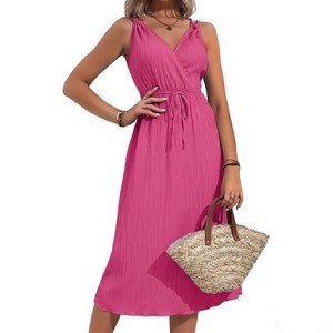 white christmas dresses Happy Clothing Strapless Pink Layered Midi Dress main image 0