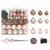 vidaXL Artificial Christmas Tree 82.7" Green White with LED & Rose Gold Balls, Flocked Snow Decoration, PVC & PE, Steel Stand - 4 of 4