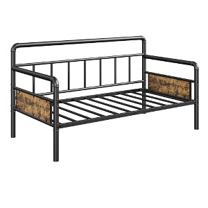 Daybed with Trundle, Twin Daybed with Pop Up Trundle Set, Metal Twin Bed Frame with Steel Slat Support, Sofa BedFrame for Kids/Teens/Adults - 1 of 4
