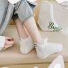 Anna-Kaci Women's 6pk Cotton White No - Show Socks with Smiley Face Embroidery - 2 of 3
