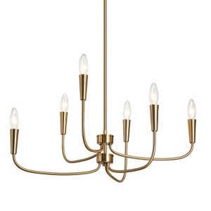 LNC Astrideer 6-Light 26.8" Candle Modern Large Chandelier, Polished Gold - 1 of 4
