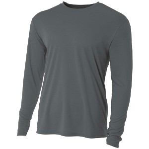 Hardcore mens long-sleeve UV sun protection T-shirt | Light weight loose fitting quick-dry rash guard water shirt for swimming - 1 of 4