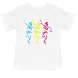 The Juniper Shop Three Skeletons Dancing Neon Toddler Short Sleeve Tee - 1 of 4