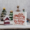 Rustic Winter Merry Christmas Ya Filthy Animal Tree Wood Box Sign - 2 of 4