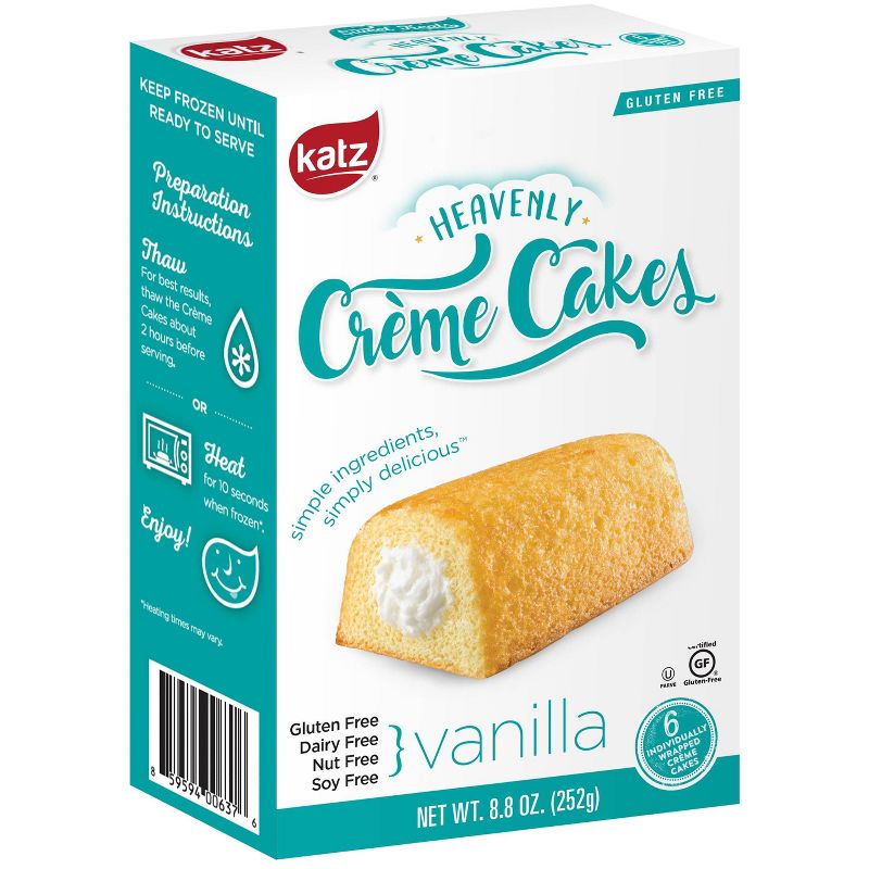 Katz Frozen Gluten Free Heavenly Creme Cakes Vanilla  - 8.8oz, 1 of 4