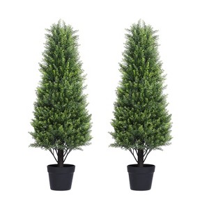 Rbied Green Composite Artificial Tree, Artificial Foliage/Topiary for Indoor and Outdoor ( 2-Piece ) - 1 of 4