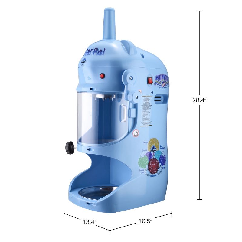 Great Northern Popcorn 3.5 lbs per minute Snow Cone Machine - 250W Ice Shaver Countertop Crushed Ice Maker - Blue, 3 of 12