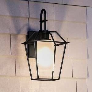 Urban Ambiance Luxury Minimalist Outdoor Wall Sconce 14.875''H x 7.5''W,  Midnight Black Finish,  Chandler Collection, UHP1390 - 1 of 4
