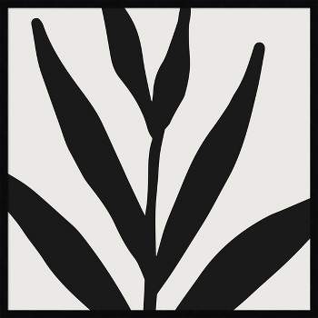 33" x 33" Botanical Neutral Abstract 1 by The Creative Bunch Studio Framed Wall Art Print Black - Amanti Art