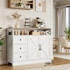 47" Farmhouse Sideboard Buffet Cabinet, Wood Coffee Bar & Large Pantry Storage Cupboard with Drawers, Multi-Functional for Dining Room & Living Room - 3 of 4