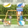 Ridstar 3 in 1 Children's Wooden Outdoor Swing Set with Slide, 2 Swings & Climber For Garden, Backyard & Playground-Blue - 2 of 4