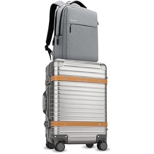 LUGGEX All Aluminum Carry On Luggage with USB Port - Hard Case Zipperless Suitcases with Wheels, Carry On 20 Inch, Silver - 1 of 4