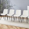 Vynxaria White and Dark Gray Dining Chair Set of Four with Minimalist Design - 3 of 4