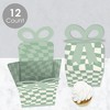 Big Dot of Happiness Sage Green Checkered Party - Square Favor Gift Boxes - Bow Boxes - Set of 12 - image 3 of 4