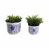 Sagebrook Home 2pc Chinoiserie Ceramic Planter Pots: Hand-Painted, Rust-Resistant, No Drainage Hole - 2 of 4