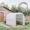 Outsunny Greenhouse Replacement Walk-in PE Hot House Cover with 12 Windows Roll-Up & Zipper Door - 2 of 4