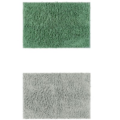 Unique Bargains Soft Fluffy Shag Plush Non-Slip Bathroom Mats 2 Pcs