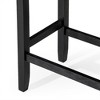A La Carte Harper Kitchen Stool in Wood Finish with Distressed Brown Vegan Leather, Set of 2 - 4 of 4
