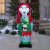 Gemmy Christmas Inflatable Sally in Patchwork Dress with Monster Wreath, 5 ft Tall, Multi - 2 of 4