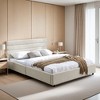Velvet Upholstered Queen Size Platform Bed with Headboard & Storage Drawers - Leovsnove - 2 of 4