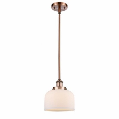 Bell - 1 Light Stem Hung Mini Pendant In Industrial Style-10 Inches Tall and 8 Inches Wide