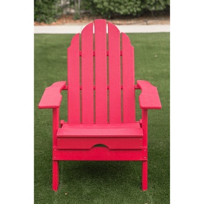 37.8" Foldable Weather Resistant  Outdoor Adirondack Chair - Red - XBrand