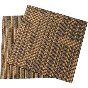 VEVOR Carpet Tiles Reusable, 20"x 20"Carpet Squares With Padding Attached, Soft Padded Carpet Tiles, Easy Install DIY (12Tiles, Mixed Brown) - 1 of 4