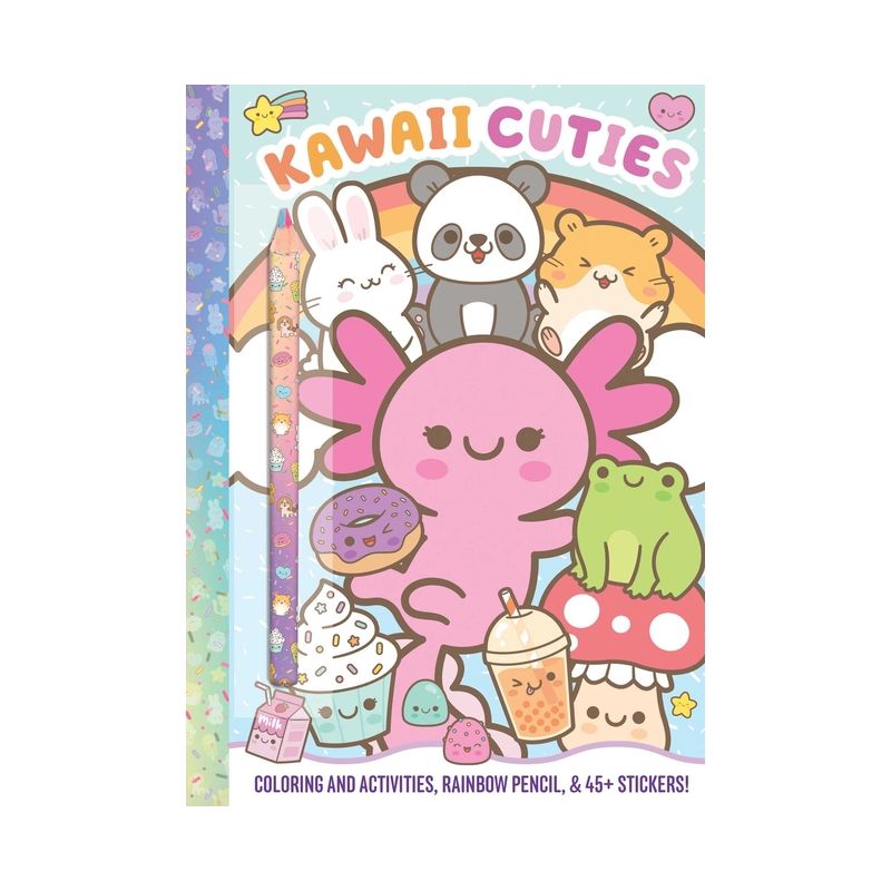 Kawaii Cuties: Coloring Book with Rainbow Pencil - by  Delaney Foerster (Paperback), 1 of 6